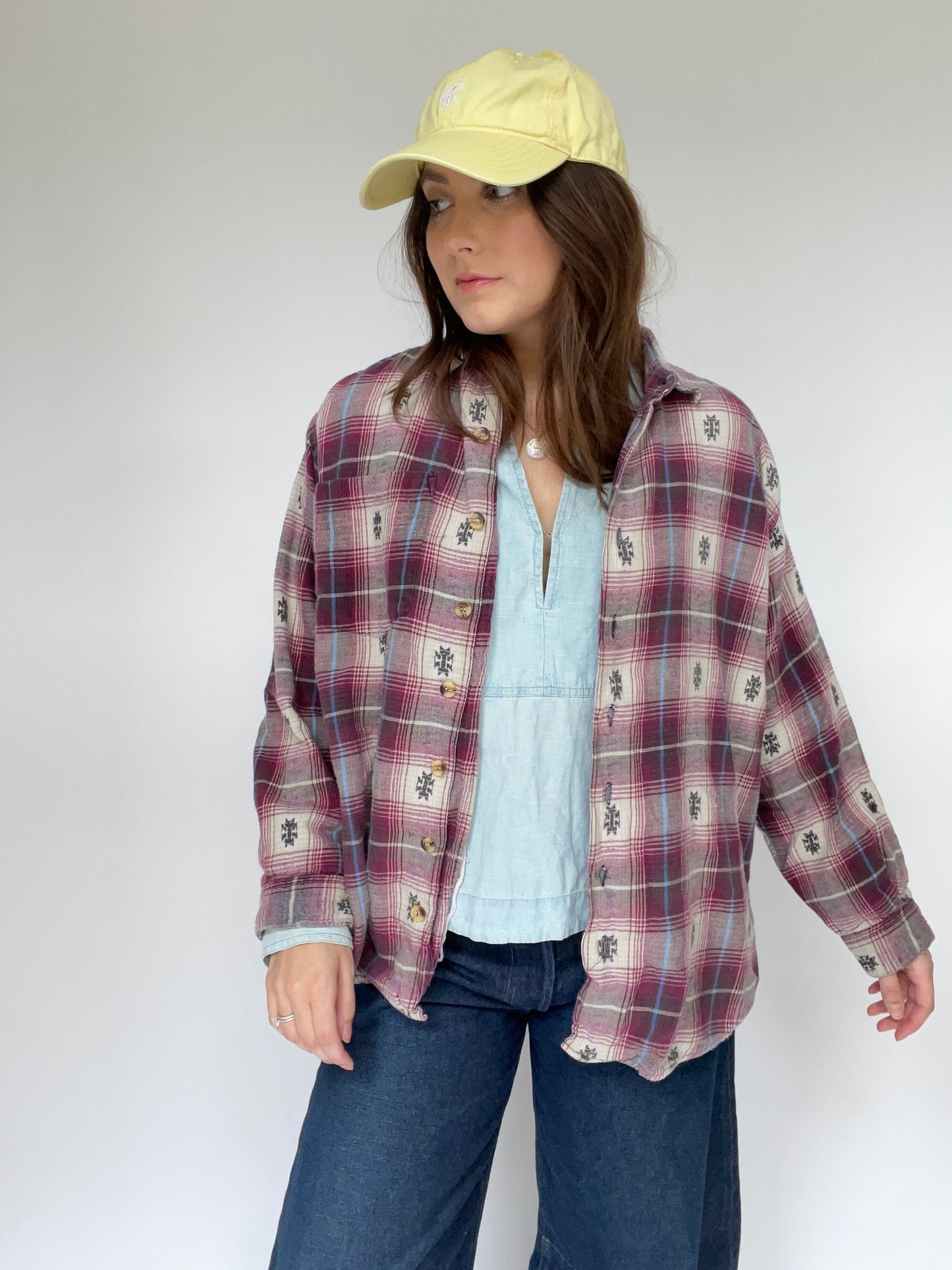 Vintage Southwest Flannel Red and Blue - Size XL