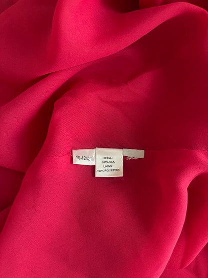 Ann Taylor Magenta Pink Silk Midi Dress - Size 12