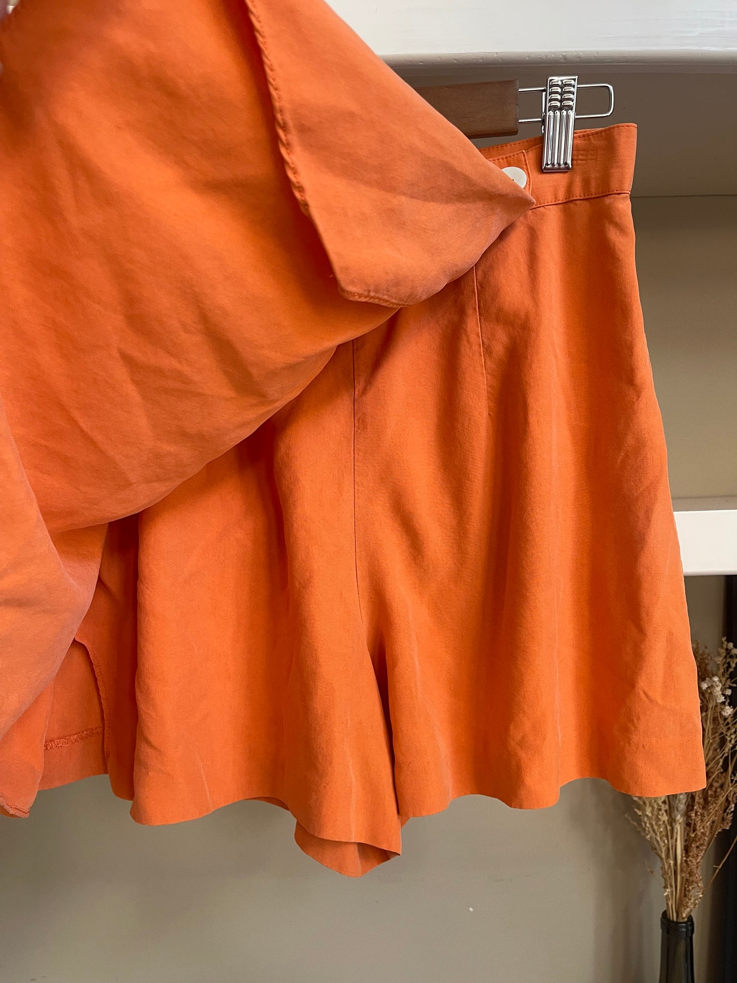 Vintage Georgiou Studio Orange Silk Skort - Size Small