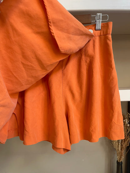 Vintage Georgiou Studio Orange Silk Skort - Size Small