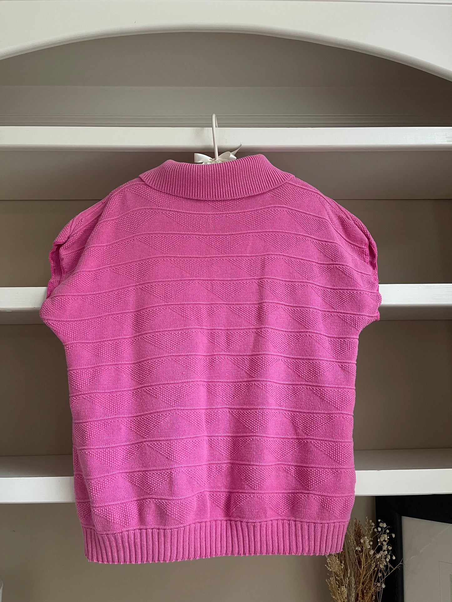 Vintage Turtle Bay Pink Collared Sweater Top - Size Medium