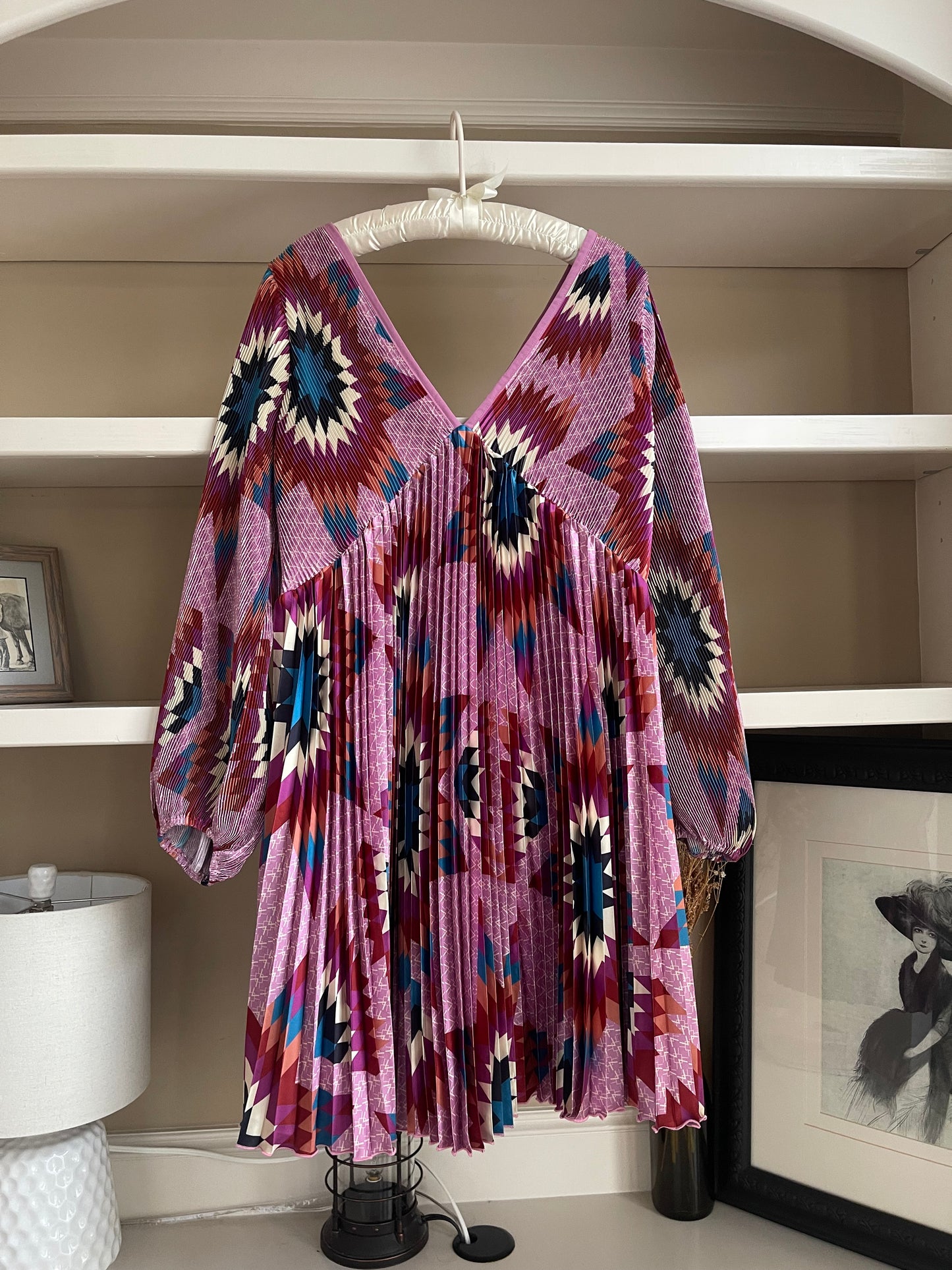 B. Yellowtail Purple Aztec Long Sleeve Dress - Size XL