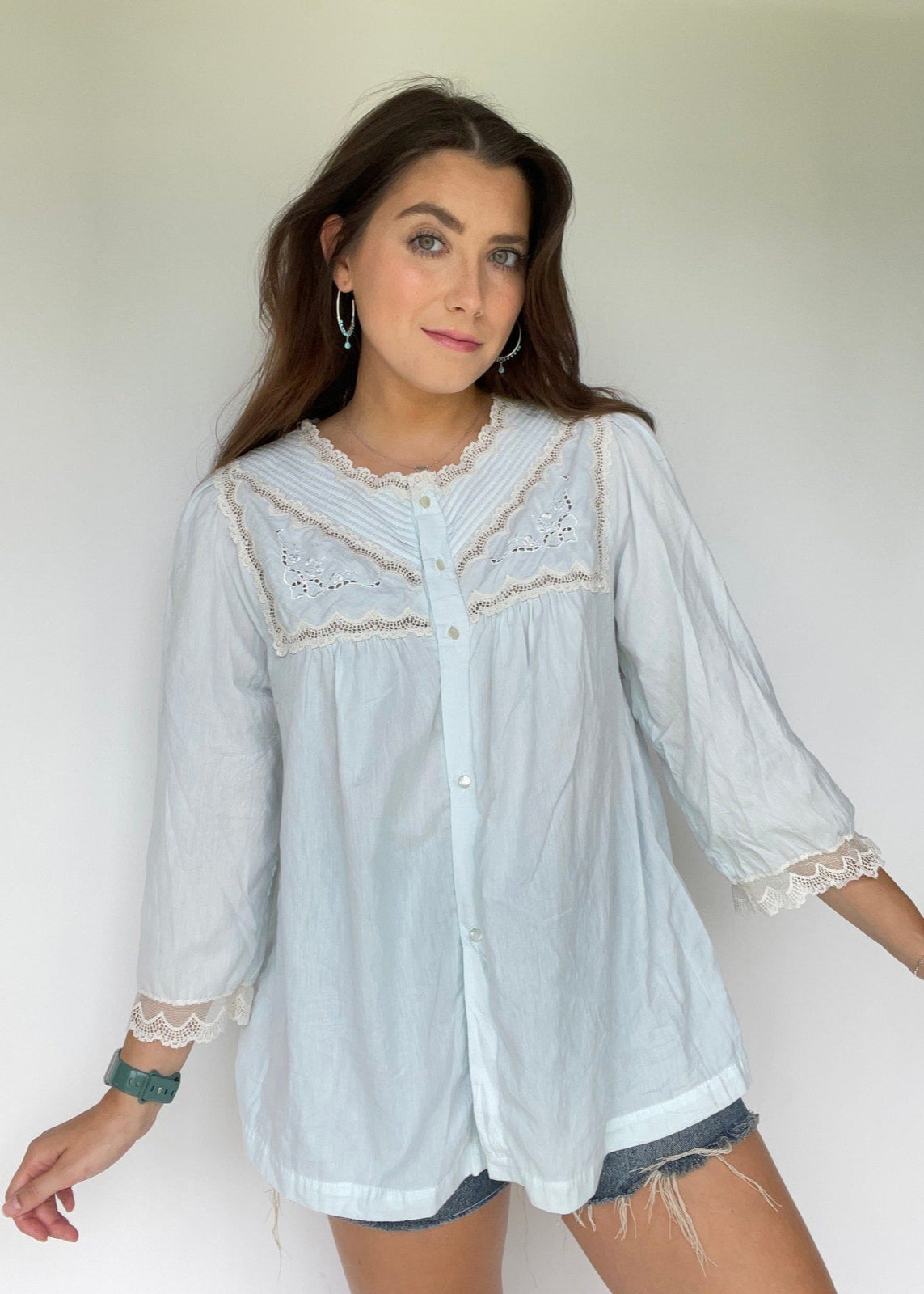 Barbizon Light Blue Vintage Nightgown Bed Jacket Peignoir Sleepwear