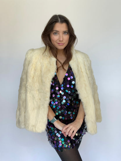 Vintage Rabbit Fur Coat - Size Large