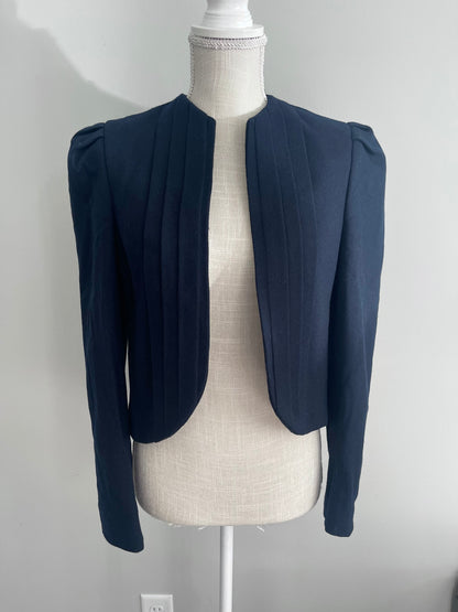 Vintage Ann Stevens Navy Wool Cropped Blazer