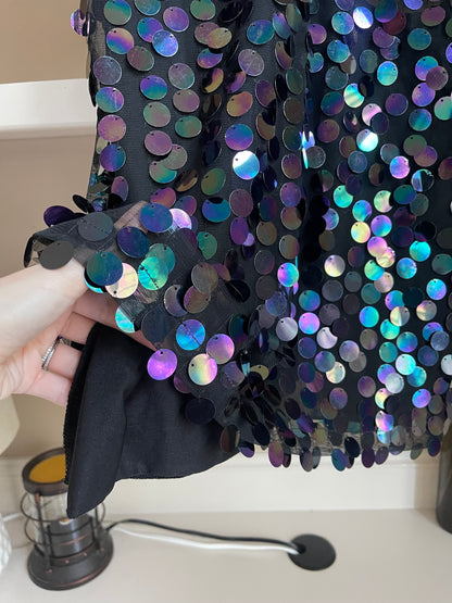 Motel Disco Sequin Halter Mini Dress - Size M