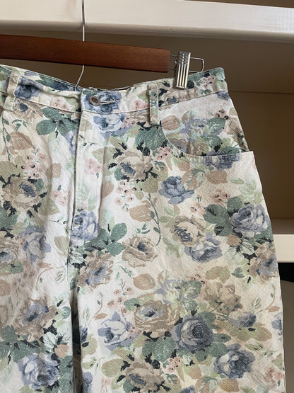 Action West Vintage High Waisted Floral Jean Shorts