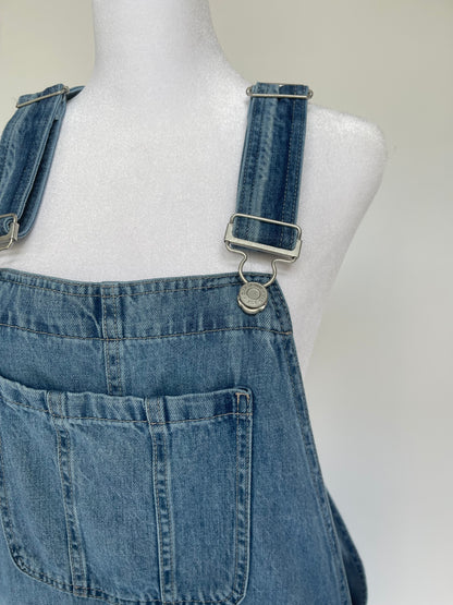 Gap Distressed Overalls - Medium Wash Size M