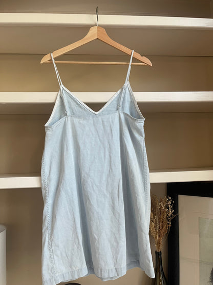 Aritzia Wilfred Free Denim Tank Shift Mini Dress - Size Small