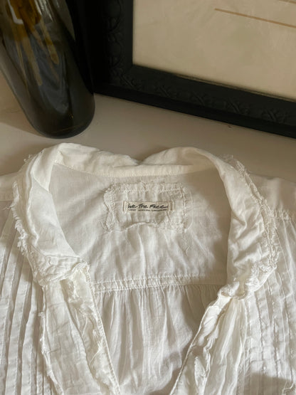 Free People Victorian White Ruffle Blouse - Women’s Size Large