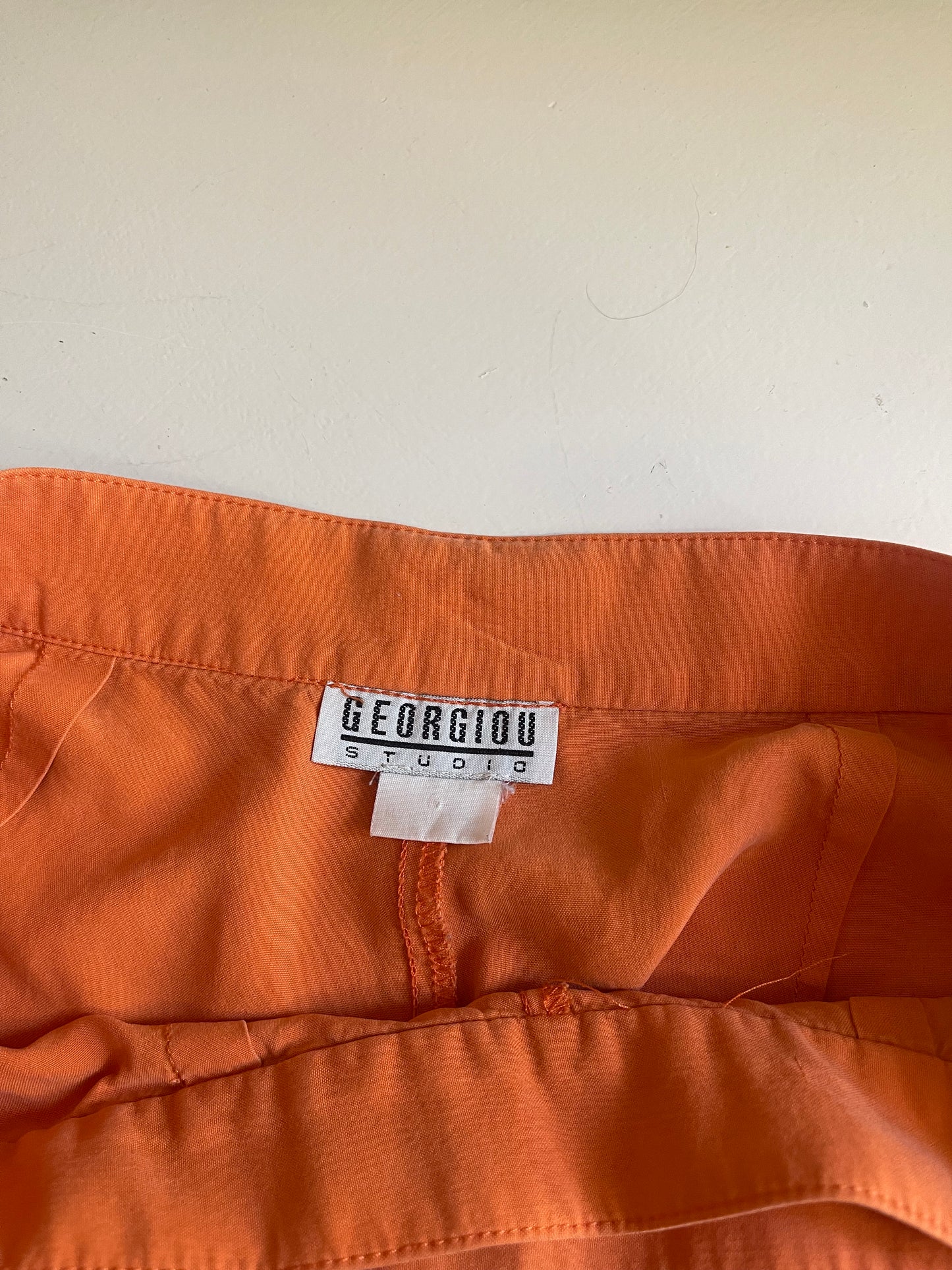 Vintage Georgiou Studio Orange Silk Skort - Size Small