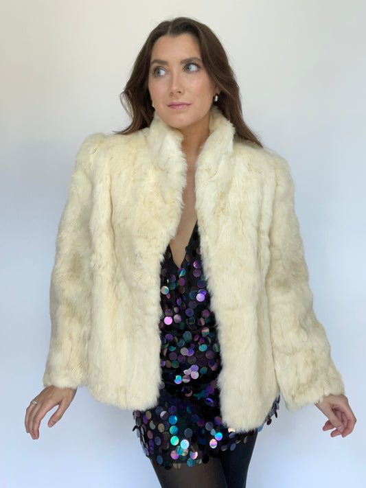 Vintage Rabbit Fur Coat - Size Large