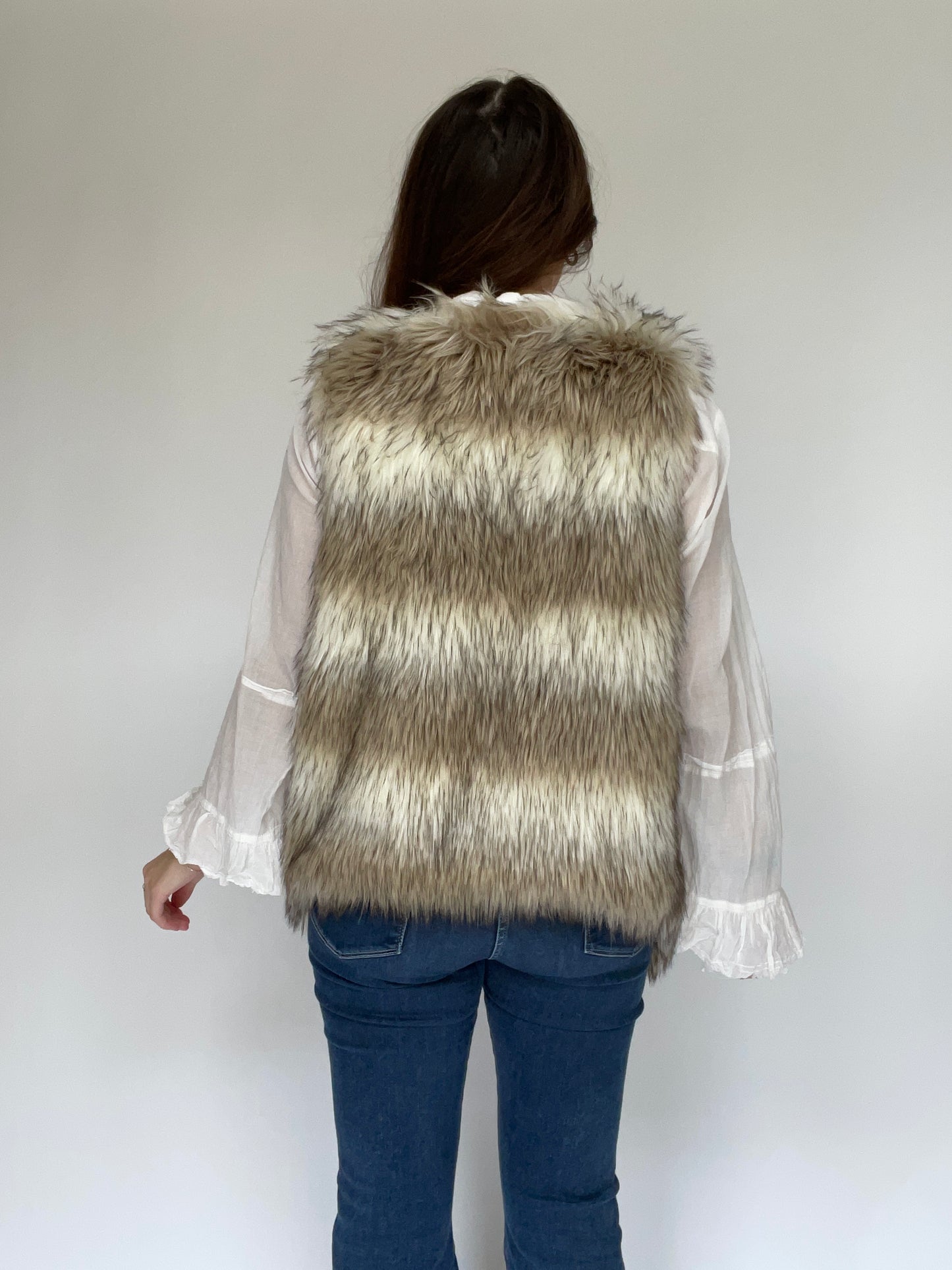 Skies Are Blue Faux Fur Vest - Women’s Size Large