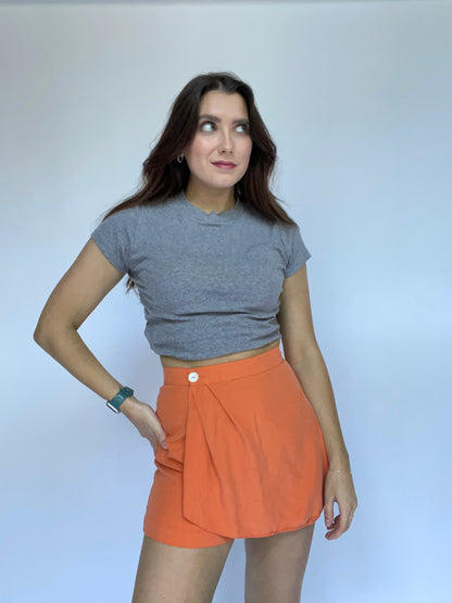 Vintage Georgiou Studio Orange Silk Skort - Size Small