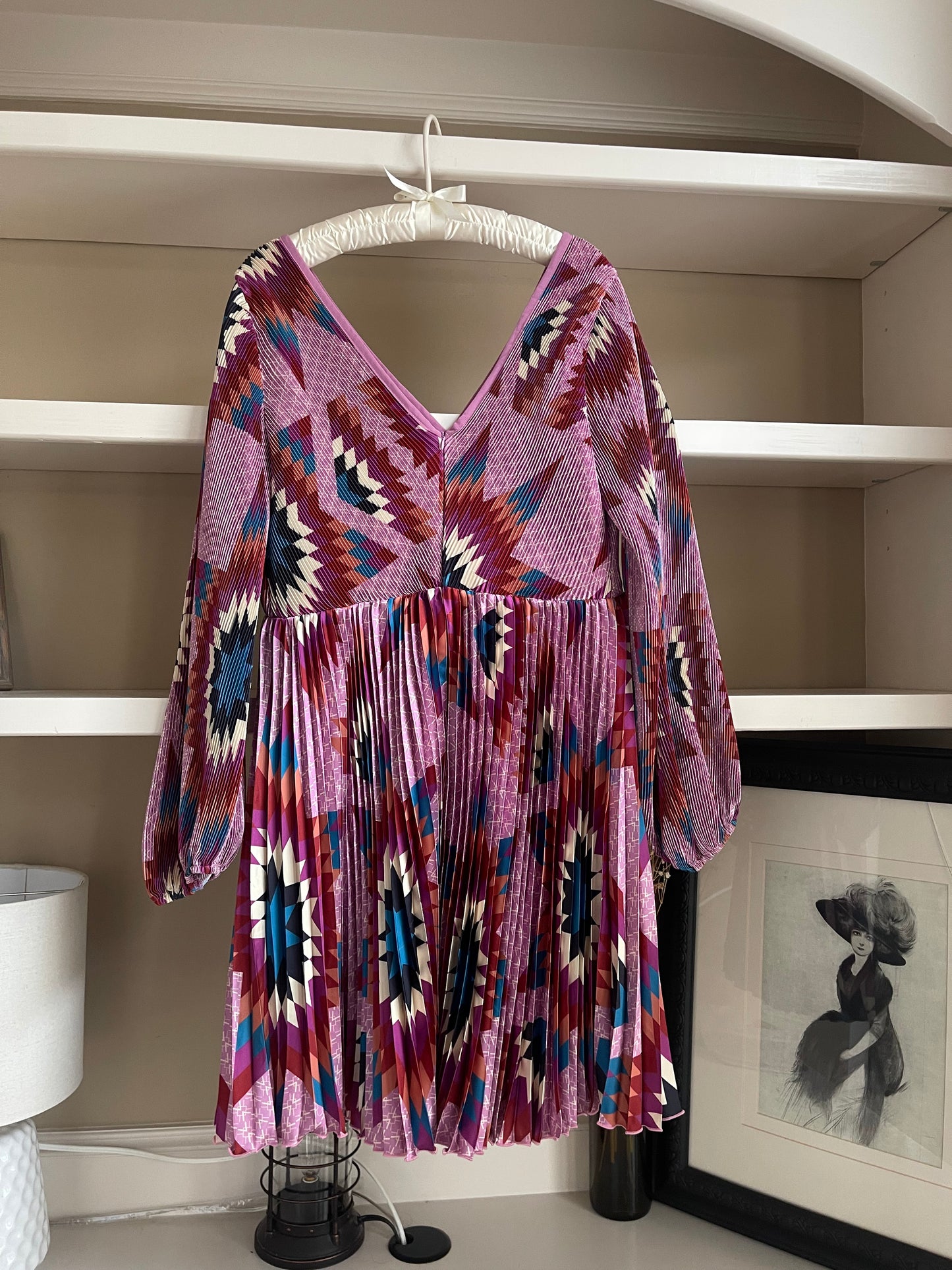 B. Yellowtail Purple Aztec Long Sleeve Dress - Size XL