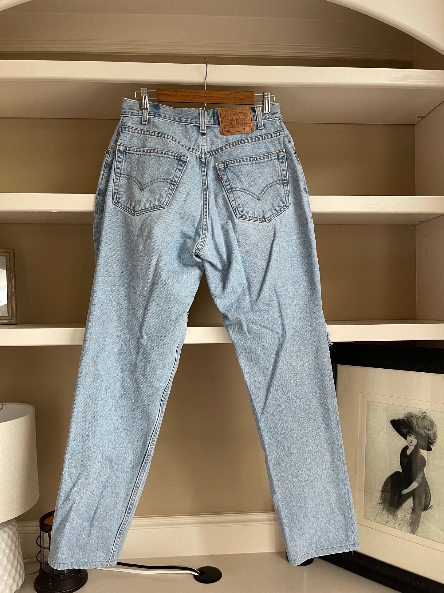 Light Wash 560 Levis - Ripped Baggy Dad Jeans Size 30 Waist