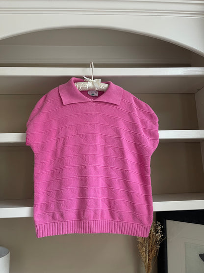 Vintage Turtle Bay Pink Collared Sweater Top - Size Medium