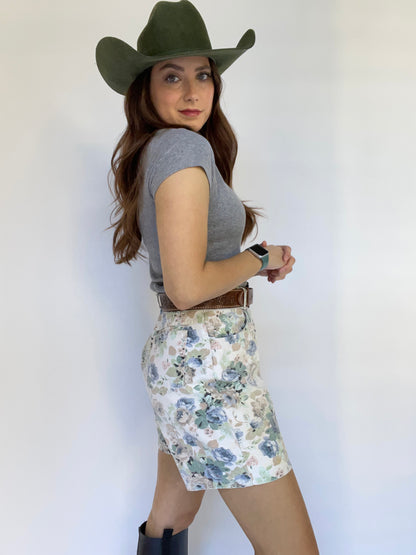 Action West Vintage High Waisted Floral Jean Shorts