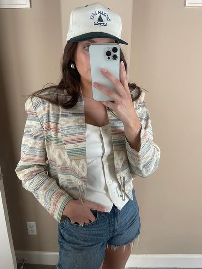 My Michelle Women’s Vintage Western Cropped Blazer - Size Medium