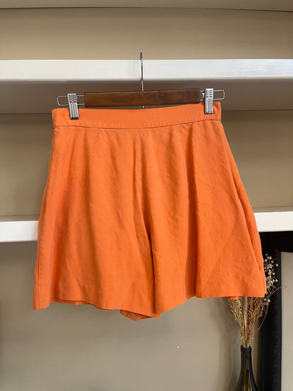 Vintage Georgiou Studio Orange Silk Skort - Size Small