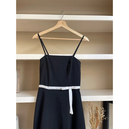 Vintage BCX 90's/Y2K Black and White Midi Dress with Bow and Lace Trim West of Vintage Vintage BCX 90's/Y2K Black and White Midi Dress with Bow and Lace Trim West of Vintage