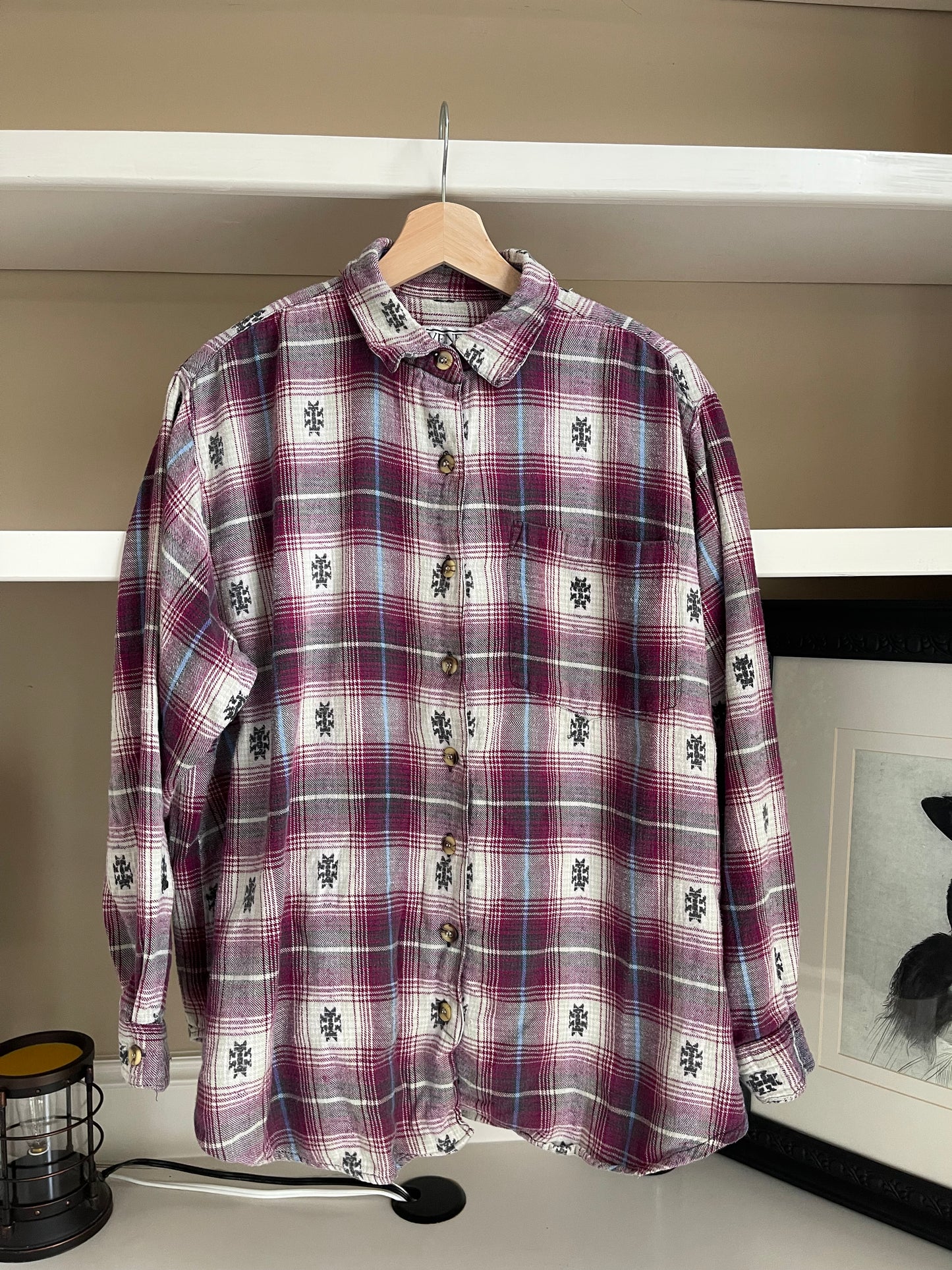 Vintage Southwest Flannel Red and Blue - Size XL