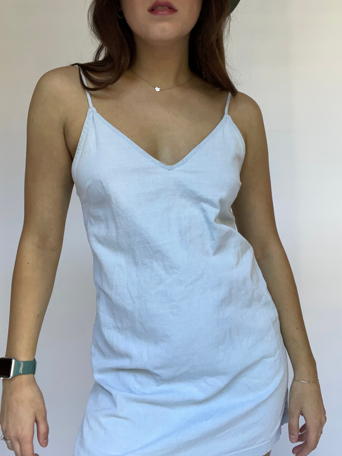 Aritzia Wilfred Free Denim Tank Shift Mini Dress - Size Small