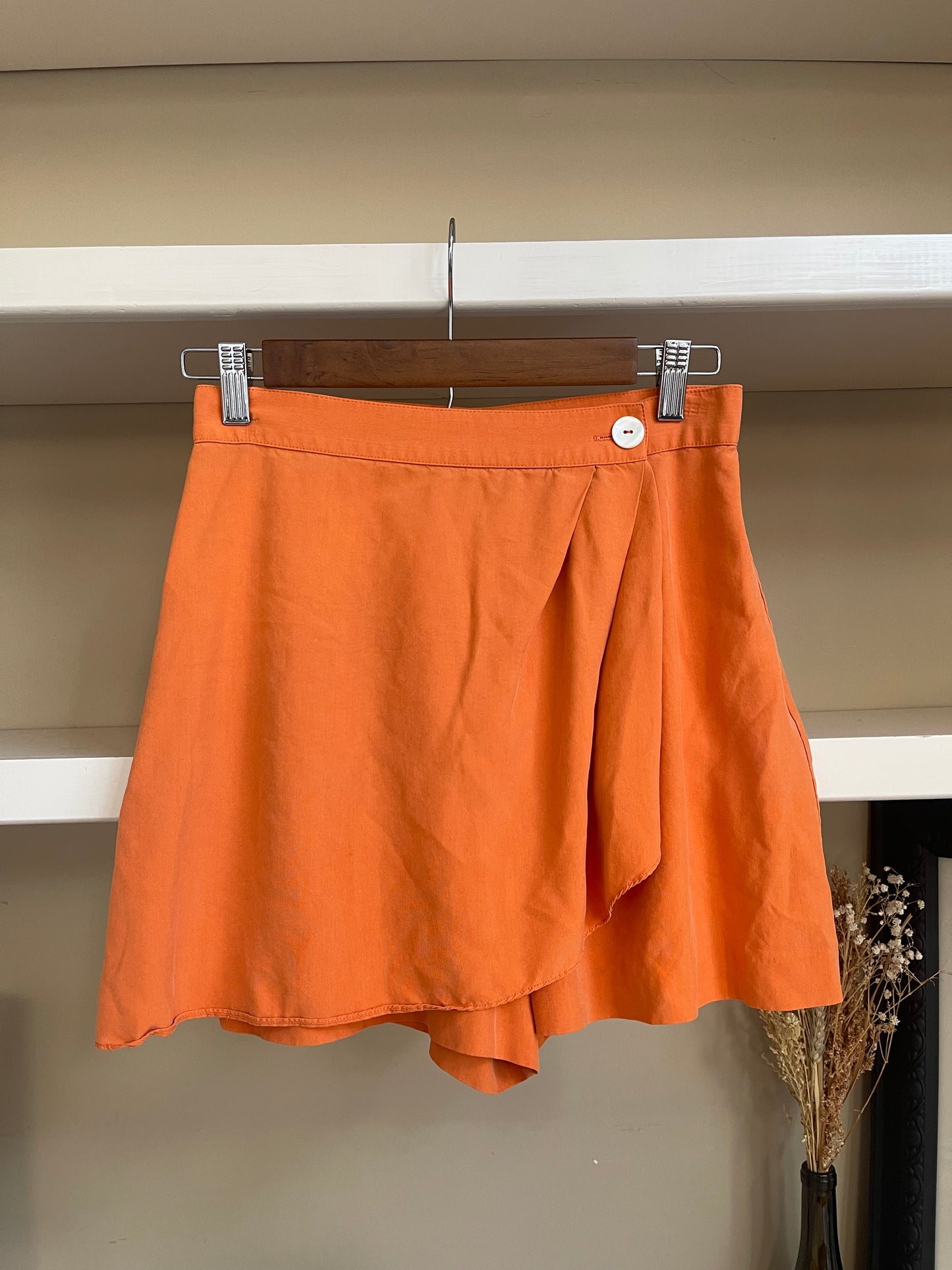 Vintage Georgiou Studio Orange Silk Skort - Size Small