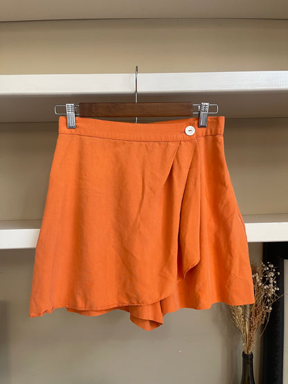 Vintage Georgiou Studio Orange Silk Skort - Size Small