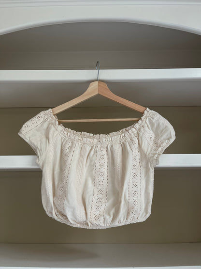 Boho Eyelet Crop Top - Size Small