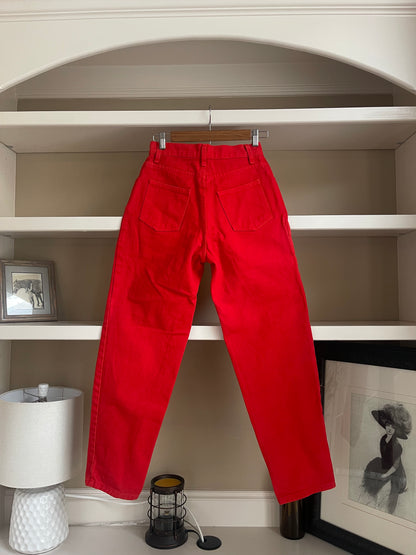 Vintage Red Straight Leg Jeans - Size 26