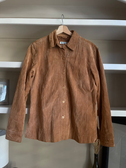 Coldwater Creek Caramel Suede Leather Jacket - Size M