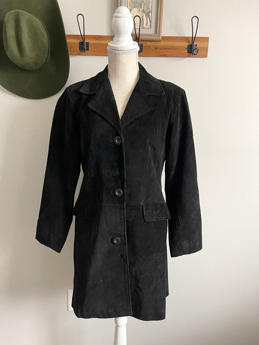 Black Maxima Wilsons Genuine Suede Coat