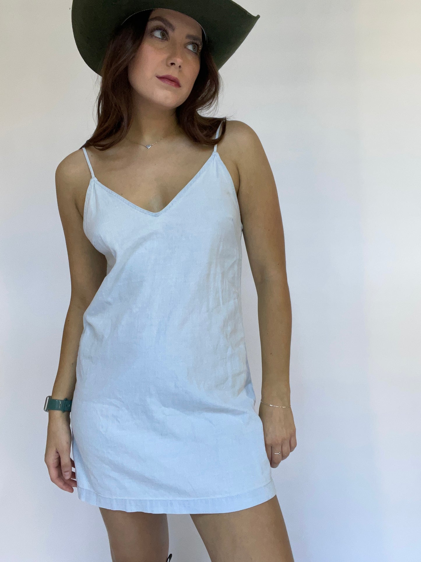 Aritzia Wilfred Free Denim Tank Shift Mini Dress - Size Small