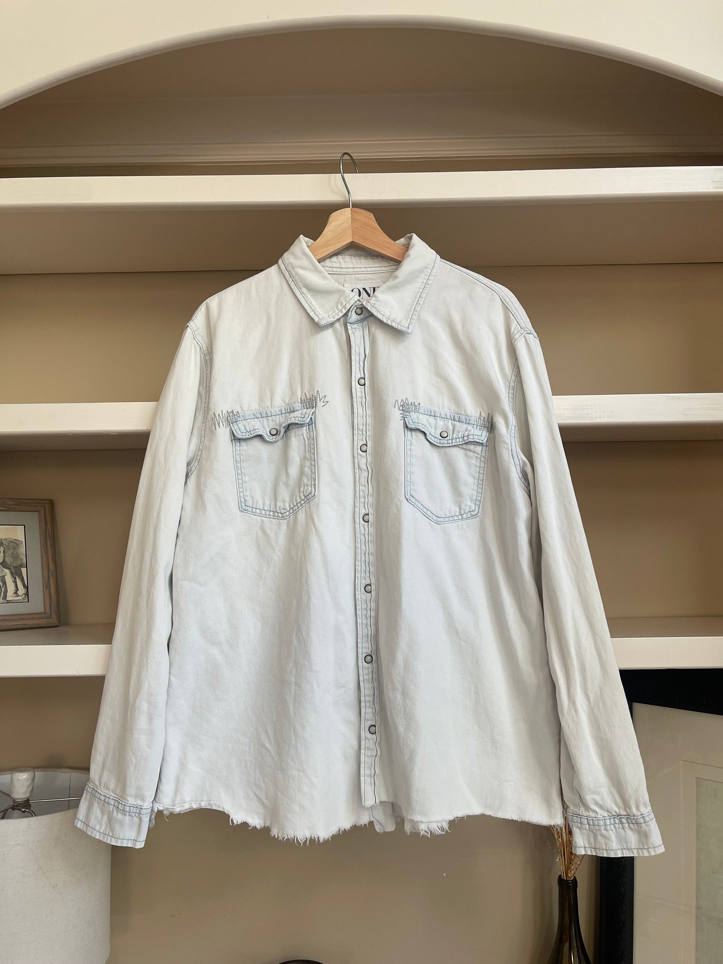 One Teaspoon Denim Pearl Snap Button Down - Size Medium