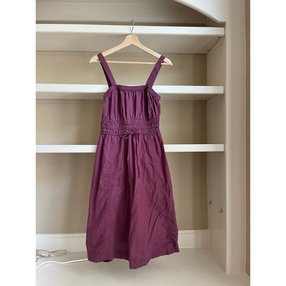 Universal Thread Plum Purple Poplin Ruched Midi Dress