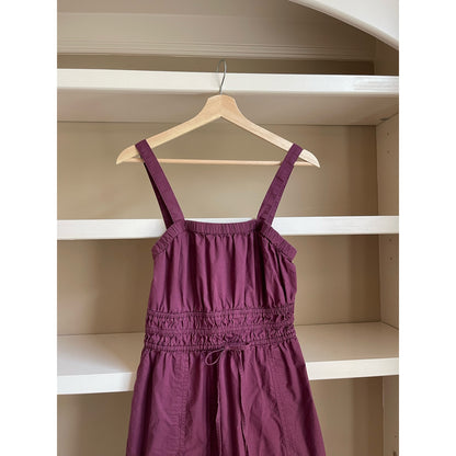 Universal Thread Plum Purple Poplin Ruched Midi Dress