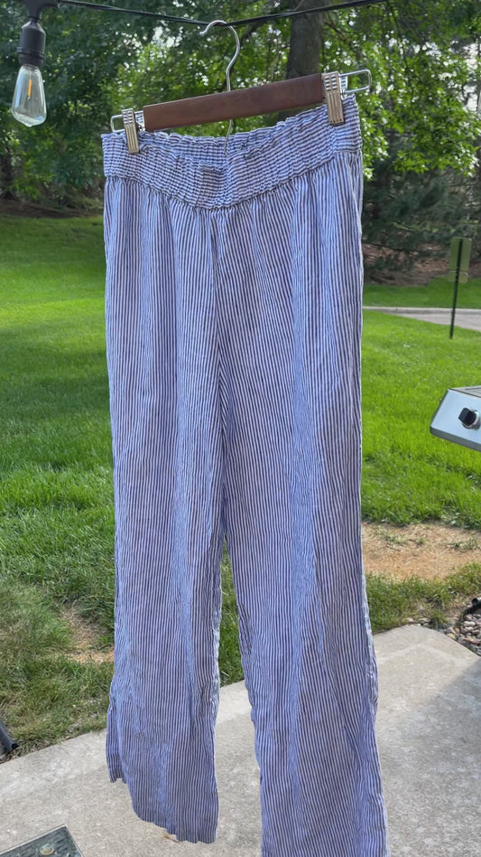 Chelsea and Theodore Striped Linen Pants